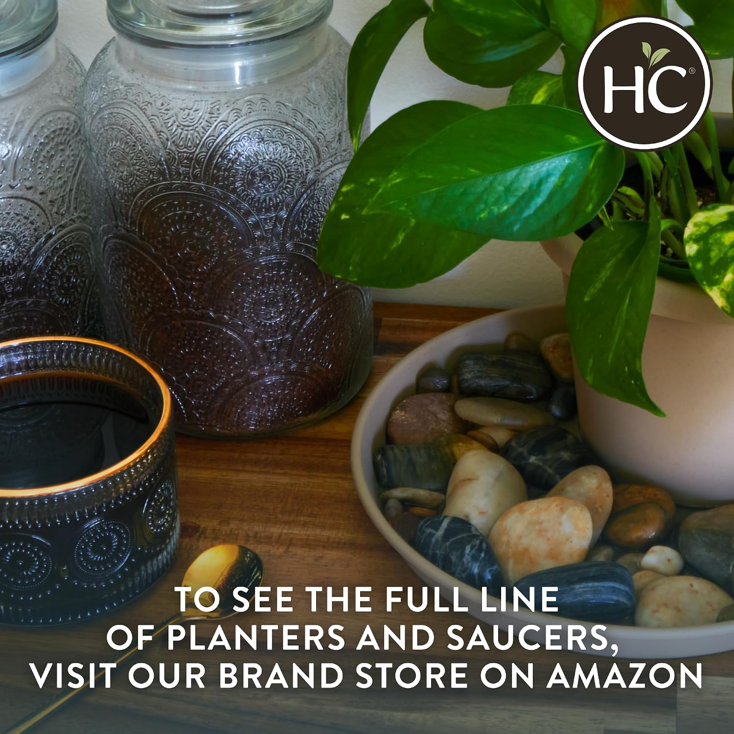 The HC Companies Prima Round Plastic Plant Pot w/Rolled Rim - Lightweight & UV Resistant Flower Pot for Herbs & More
