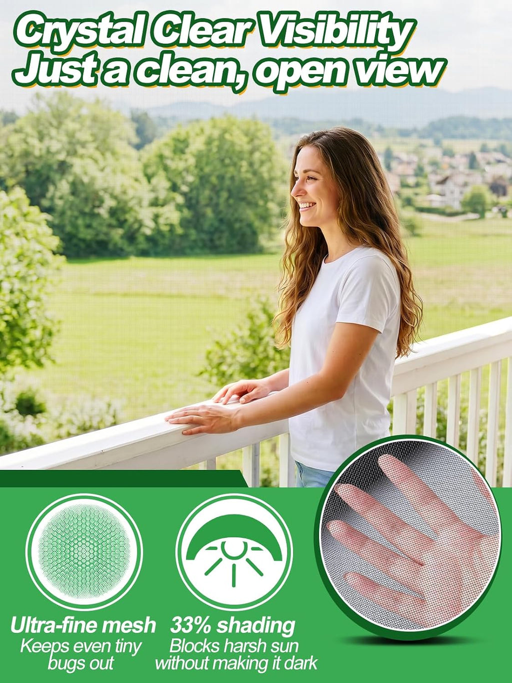 10x20ft Strong PP Nanocomposite Mosquito Net Garden Netting, Black | Clear View, Ultra-fine Mesh, Tear-resistant, Bird