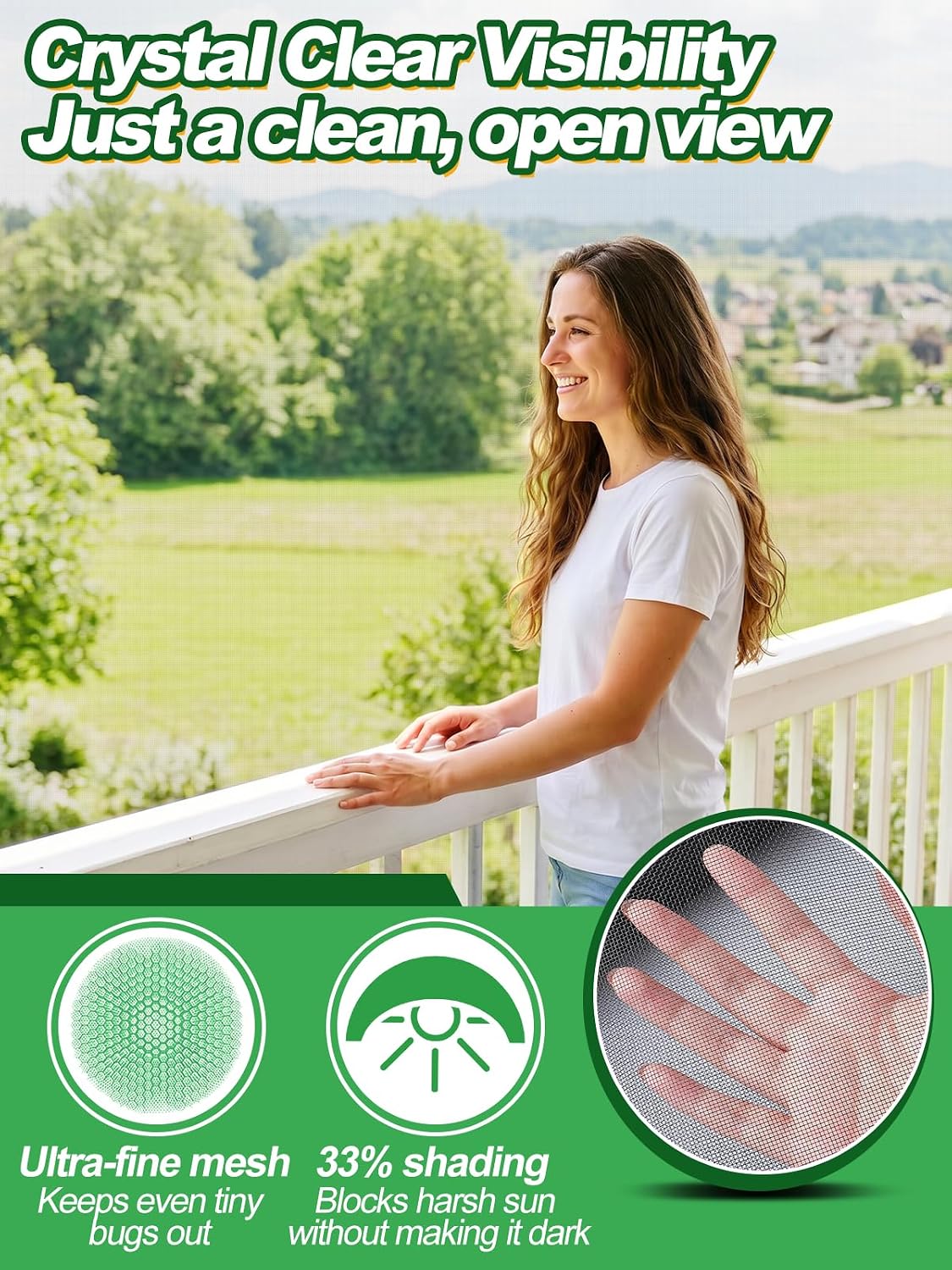 10x20ft Strong PP Nanocomposite Mosquito Net Garden Netting, Black | Clear View, Ultra-fine Mesh, Tear-resistant, Bird