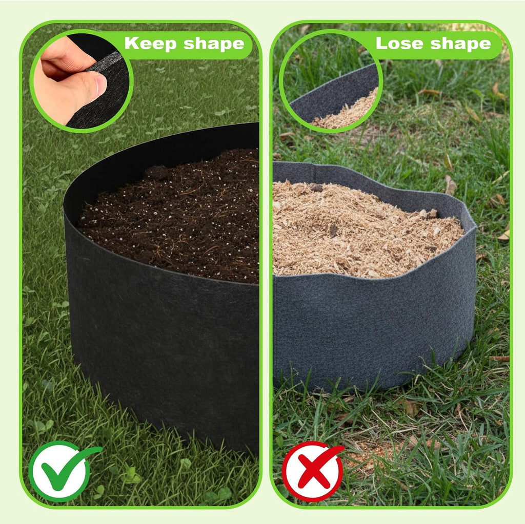 Hushee 3 Pack Plant Grow Bags 50/95/100 Gallon Large Round Grow Bags Raised Garden Beds Planters Pots Heavy Duty Fabric