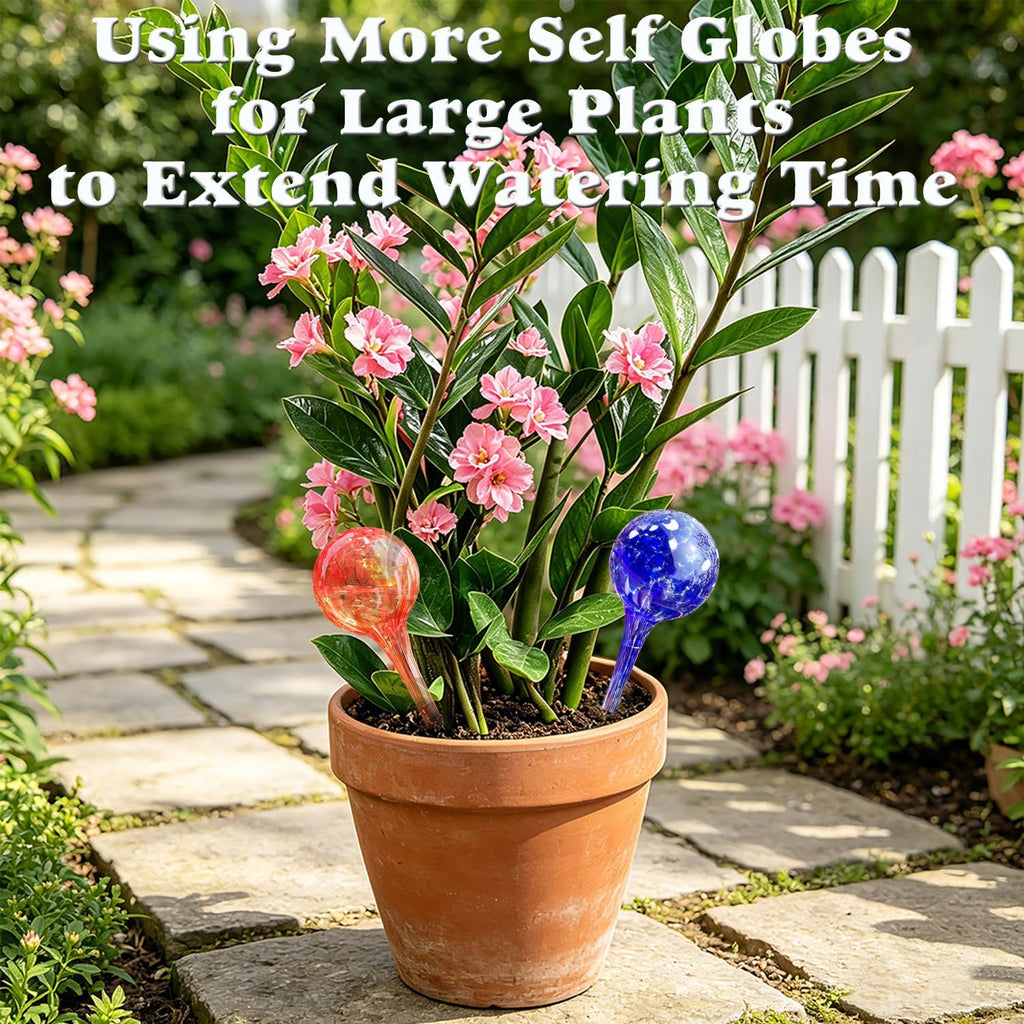 Plant Watering Globes - 6 Pack Colorful Glass Self Watering Bulbs for Plants, Automatic Plant Watering Devices for