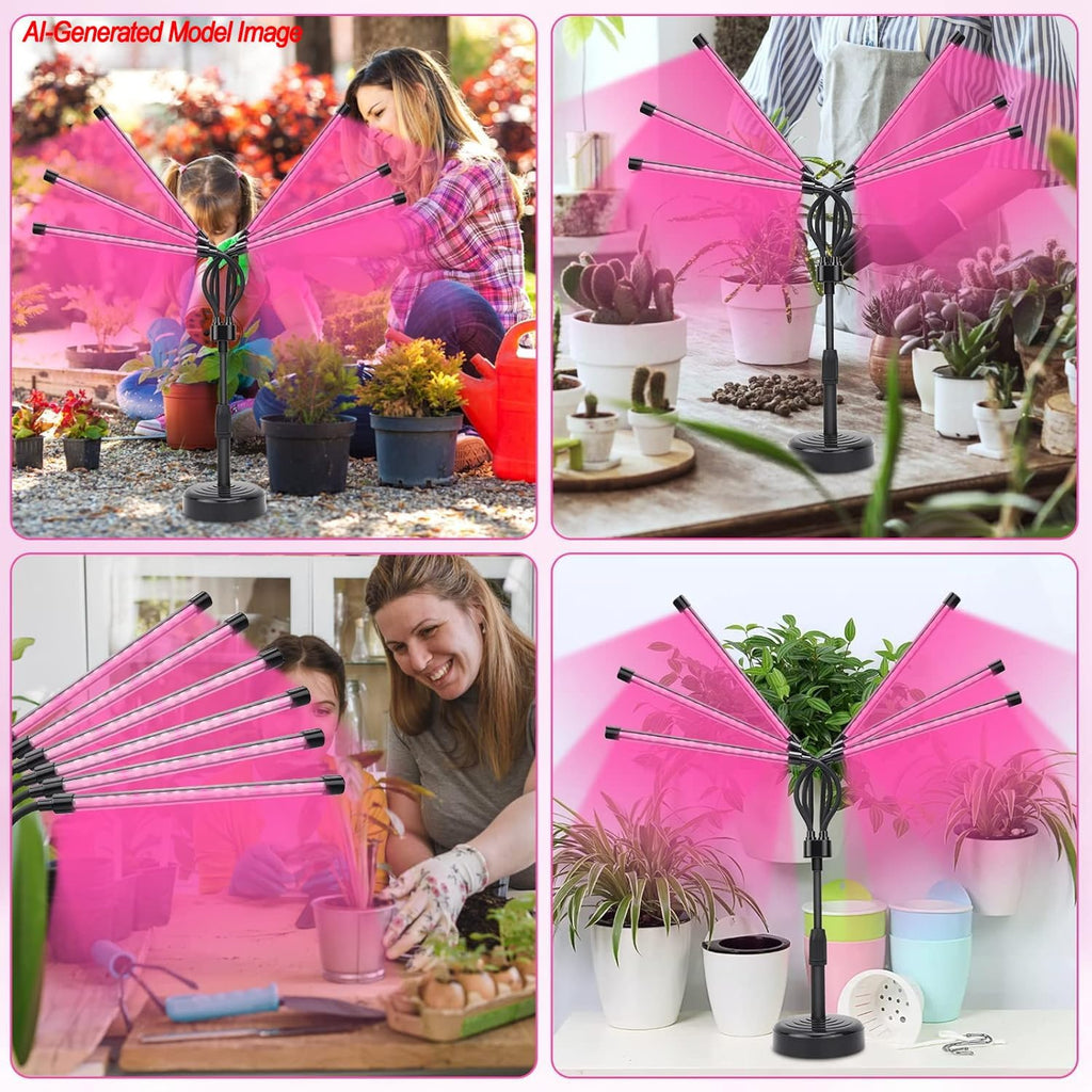 SYEIORAOM Grow Lights for Indoor Plants, Six Head Plant Light with Full Spectrum, LED Grow Lamps for Seed Starting with