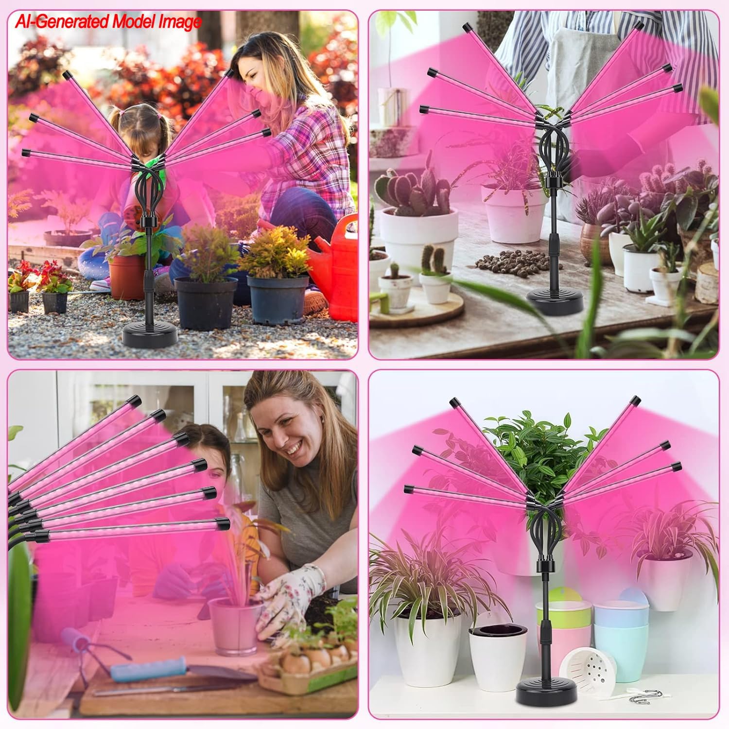 SYEIORAOM Grow Lights for Indoor Plants, Six Head Plant Light with Full Spectrum, LED Grow Lamps for Seed Starting with