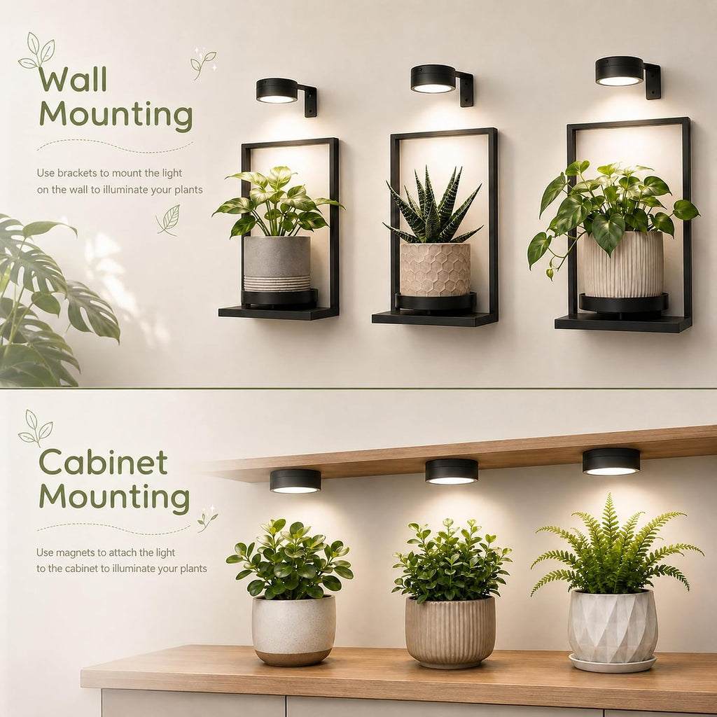 3-Pack Rechargeable Grow Lights for Indoor Plants, Cordless Plant Grow Lamp | Wireless Full Spectrum LED Plant Light