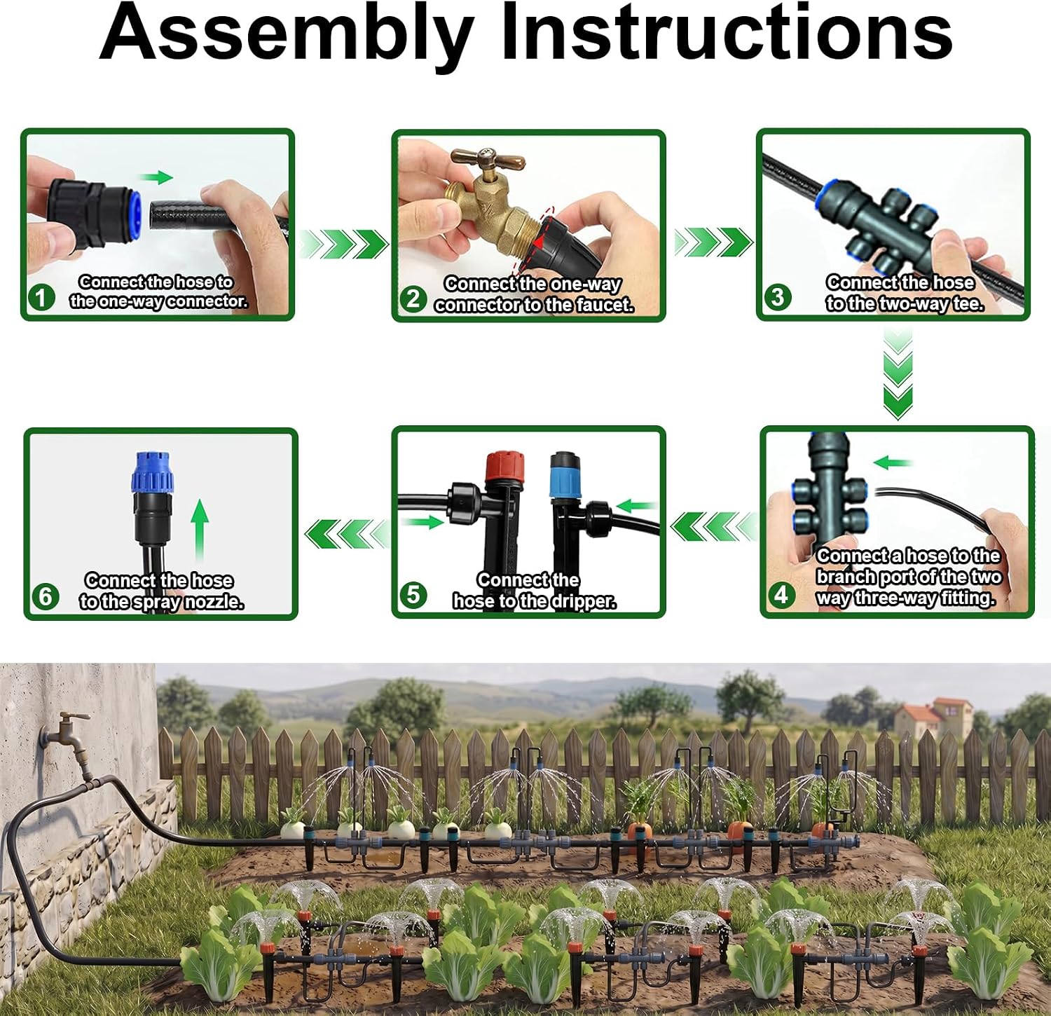Drip Irrigation Kit – 230FT Automatic Garden Watering System with Quick-Connect 1/4" & 1/2" Fast-Lock Tubing