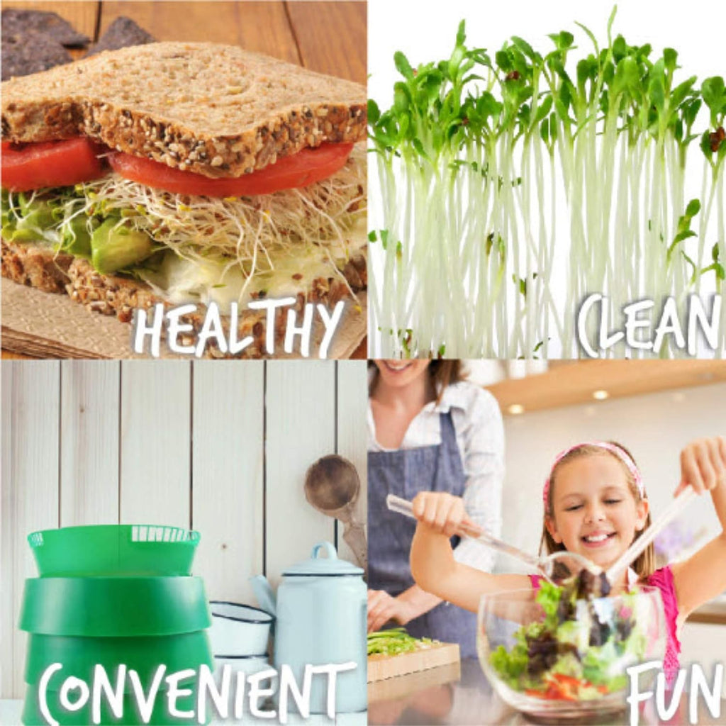 Handy Pantry Complete Sprouts Growing Kit | Sprouting Kit with 3 Stackable Sprouting Trays | Seed Sprouter, BPA-Free
