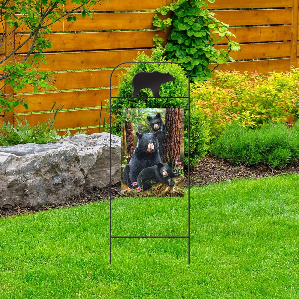 Briarwood Lane Everyday Wrought Iron Bear Garden Flag Arbor 41x15 Garden Flag Decorative Arbor