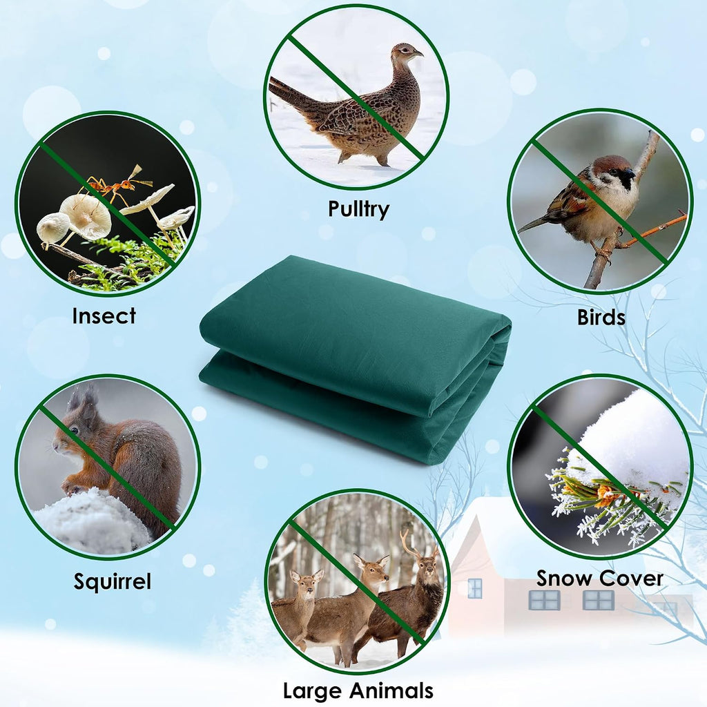 32.8 x 9.8 Ft Thicken Plant Covers Freeze Protection- Darkgreen Warm Winter Frost Cloth Blanket- Garden Fabric Plant