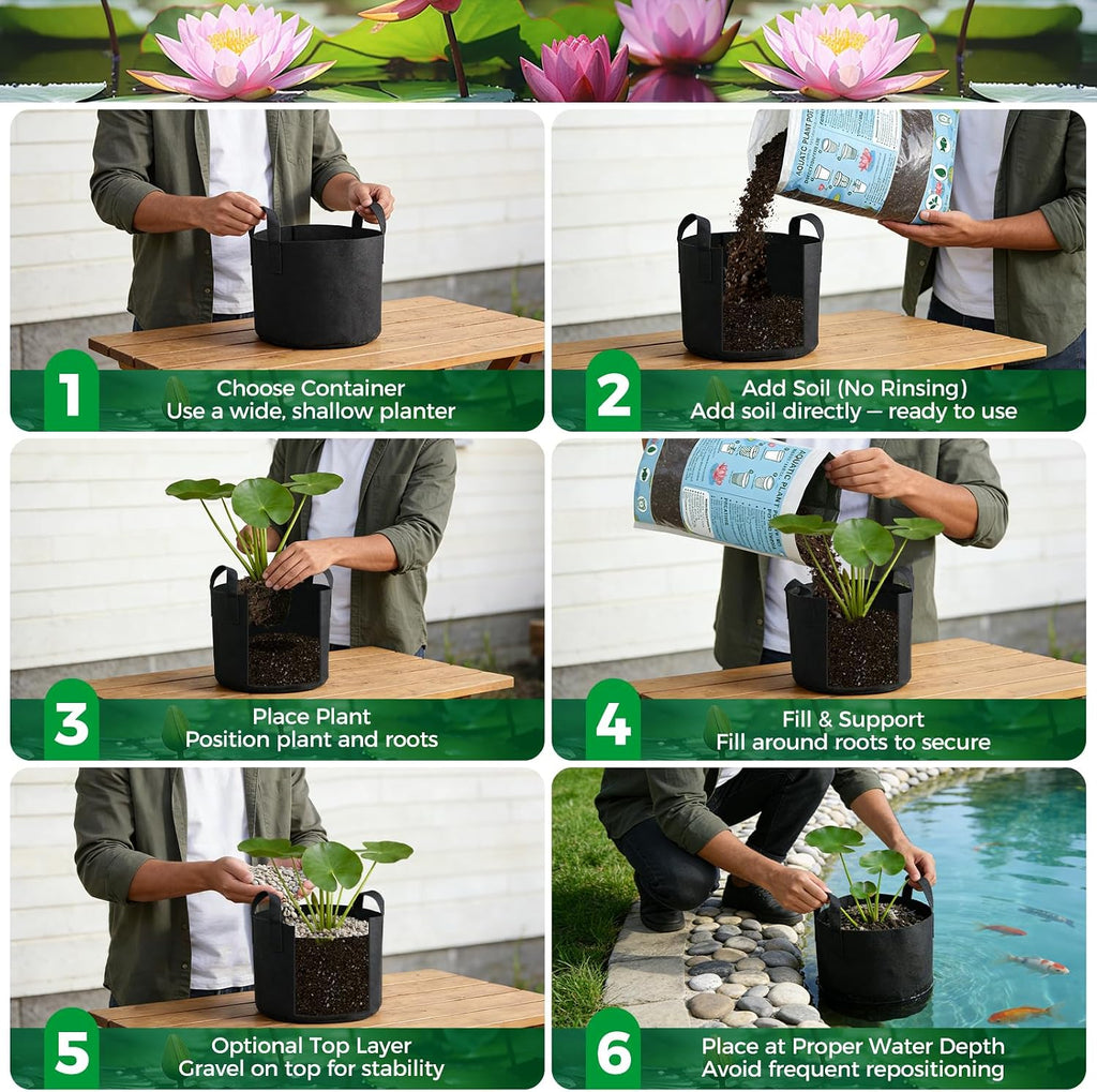 Aquatic Plant Soil for Water Lily & Lotus – Clay-Based, Nutrient-Rich | Pond Plant Growing Medium, Multi-Mineral Blend