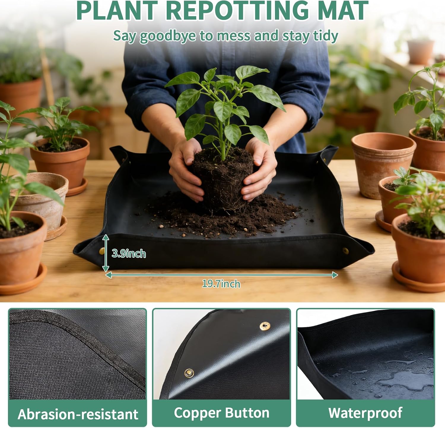 10PCS Gardening Tools Set, Heavy Duty Garden Hand Tool with Storage Bag Rust-Resistant Steel Built to Resist Bending