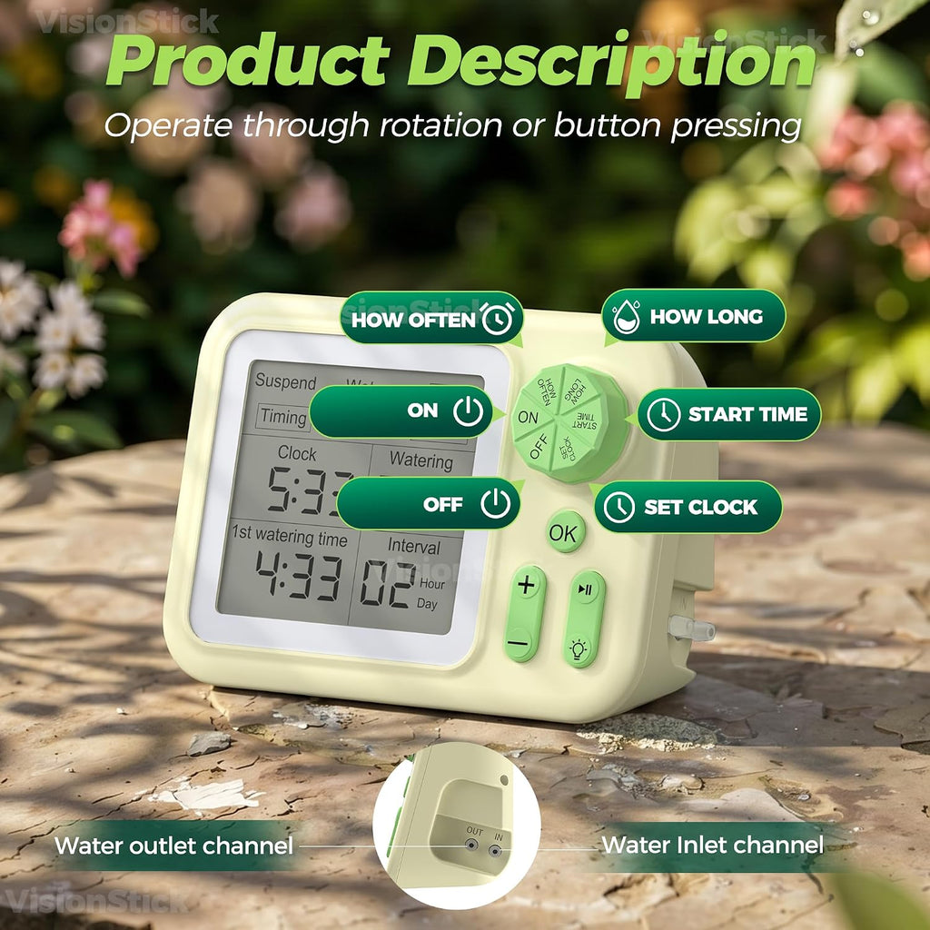 Automatic Indoor Drip Irrigation System with Programmable Timer Auto Vacation Plant Waterer for Up to 15 Potted