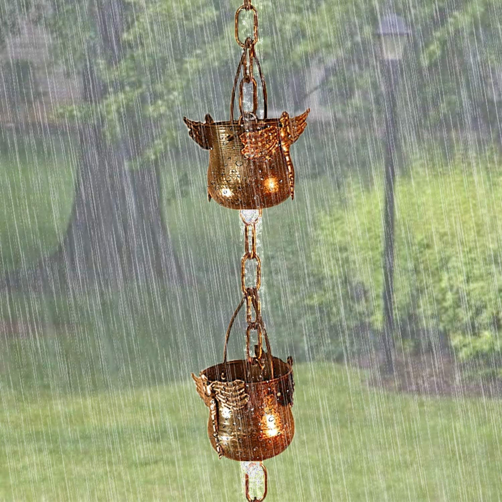 CT DISCOUNT STORE Decorate Your Home with Variety Rain Chain - Solid Metal Hand Craft Garden Decoration (Dragonfly Rain