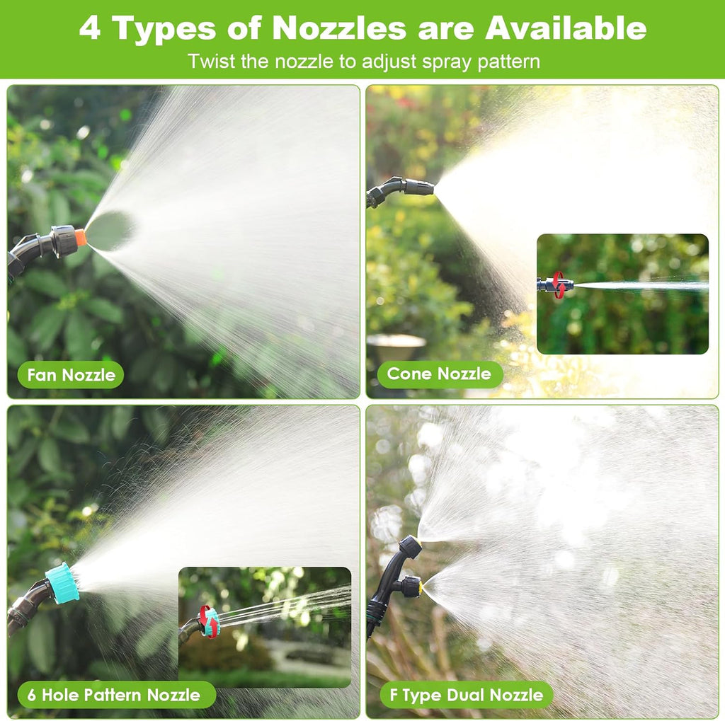 Battery Powered Sprayer Wand, 32 Inch Garden Sprayer Telescopic Wand with 3 Adjustable Speeds, Battery Indicator, 26.2