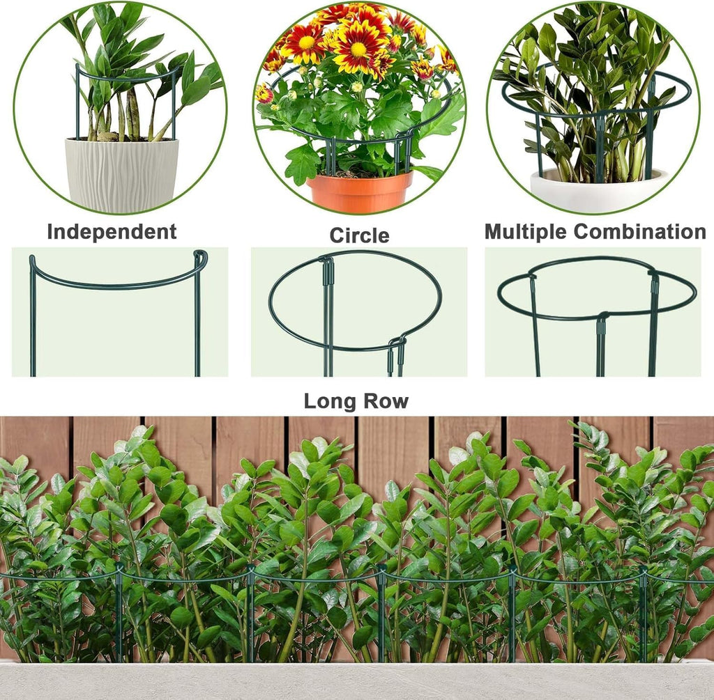 HiGift 4 Pack Height Adjustable Metal Plant Support (36" H or 24" H or 12" H), Heavy Duty Peony Cages and Supports