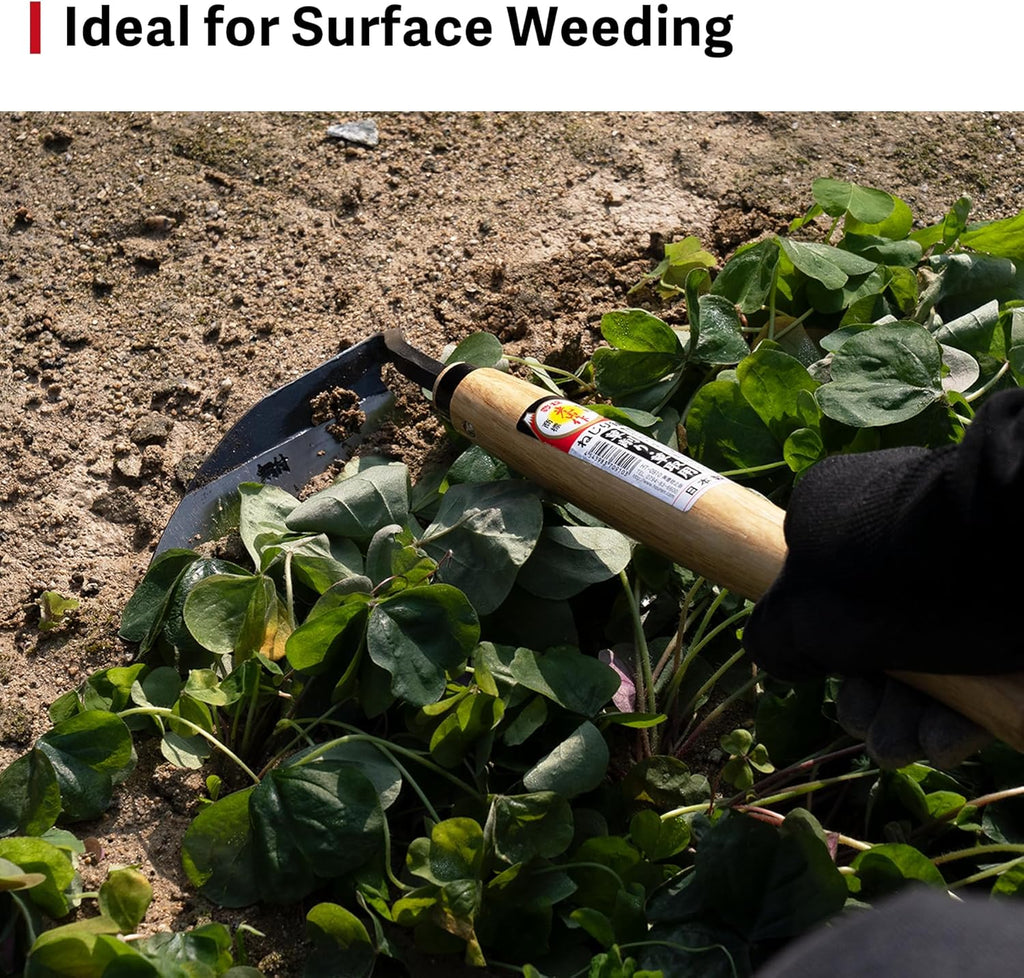 HOUNEN Japanese Weeding Sickle, 4.7-Inch Thick Composite Steel Blade | Twisted thick blade scrapes weeds and cuts light