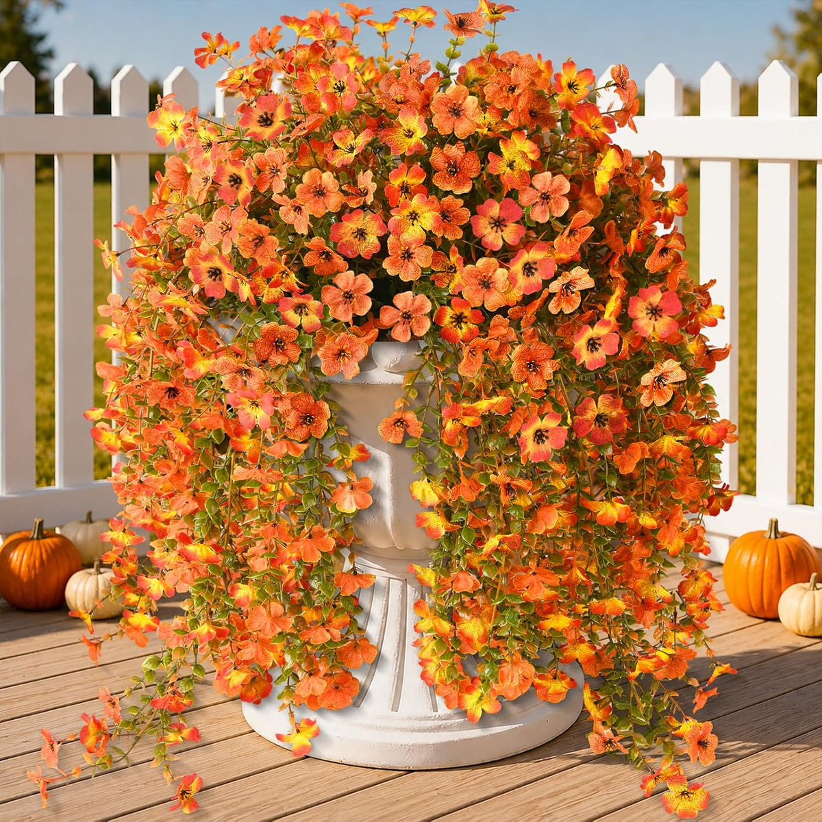 Briarwood Lane Fall Planter 11.75 x 11 x 11 Checkered Mums Medium