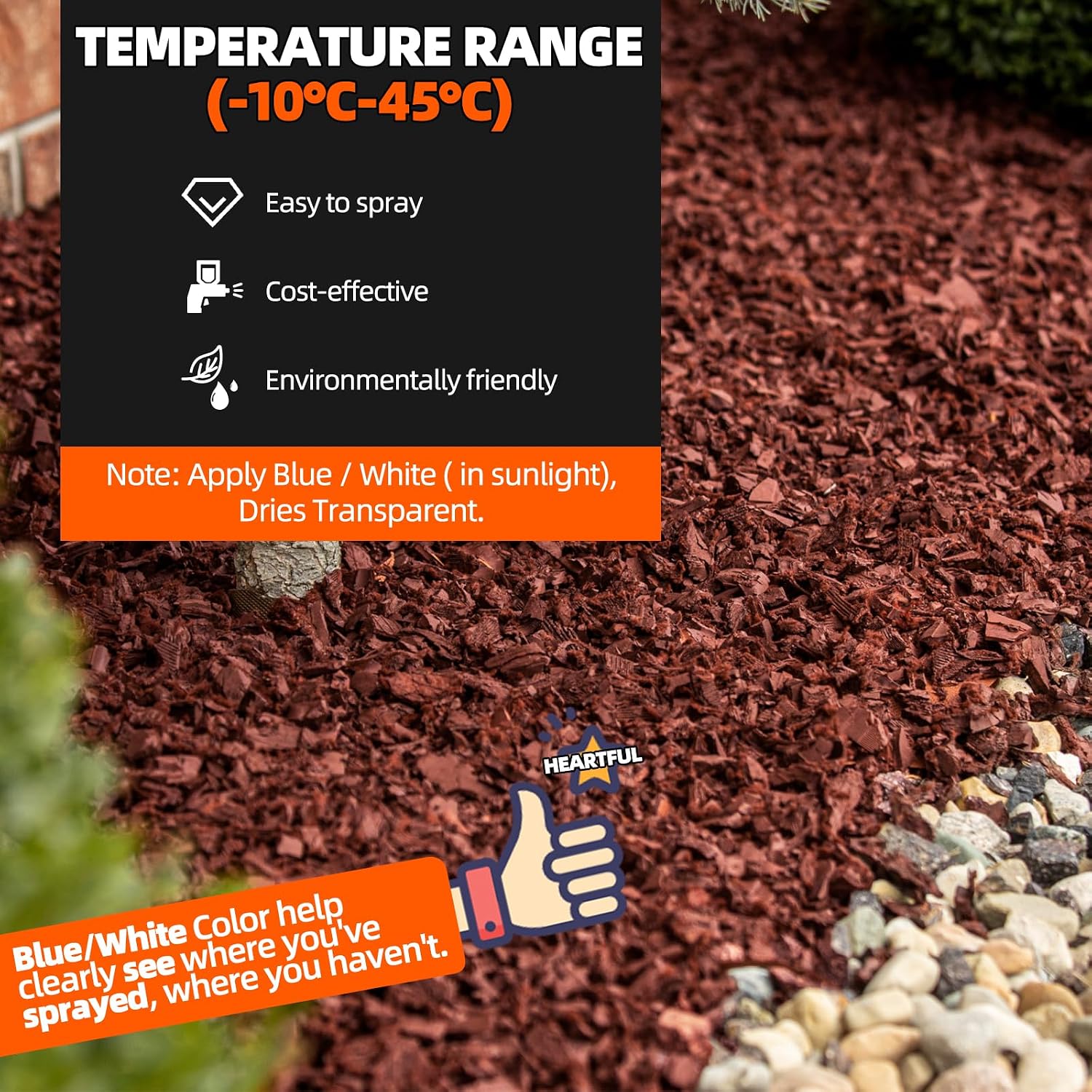 Mulch Binder with Sprayer -27OZ Ready to Use Rock Glue for Landscaping, Fast-Dry Landscape Rock Glue, Gravel