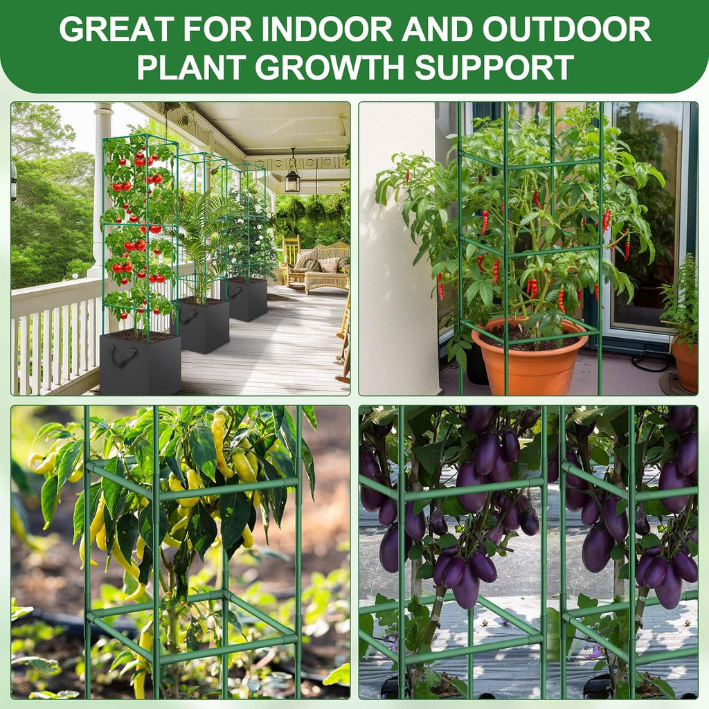 Lezmarket 3 Pack Tomato Cages for Garden, Tomato Trellis for Raised Garden Bed with Plant Clips and Twist Ties for