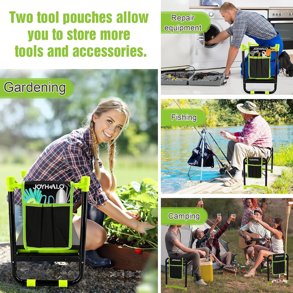 10.9in Wide Foldable Garden Kneeler and Seat, Heavy Duty with Thick Pad | Garden kneeler seat for seniors, Thick