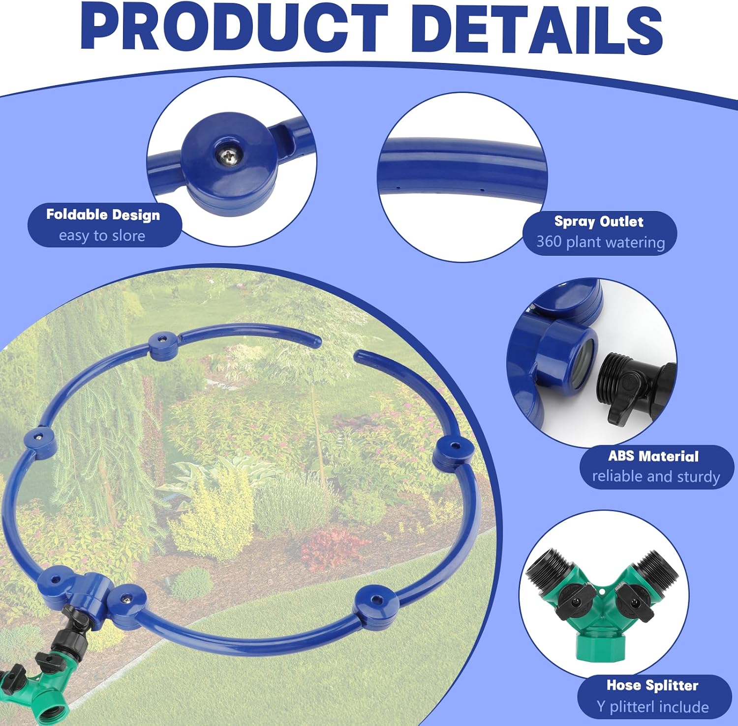 2Pcs 360° Tree Water System Tree Watering Ring 20 Inch Circle Sprinkler and Irrigation System Targeted Water with Y