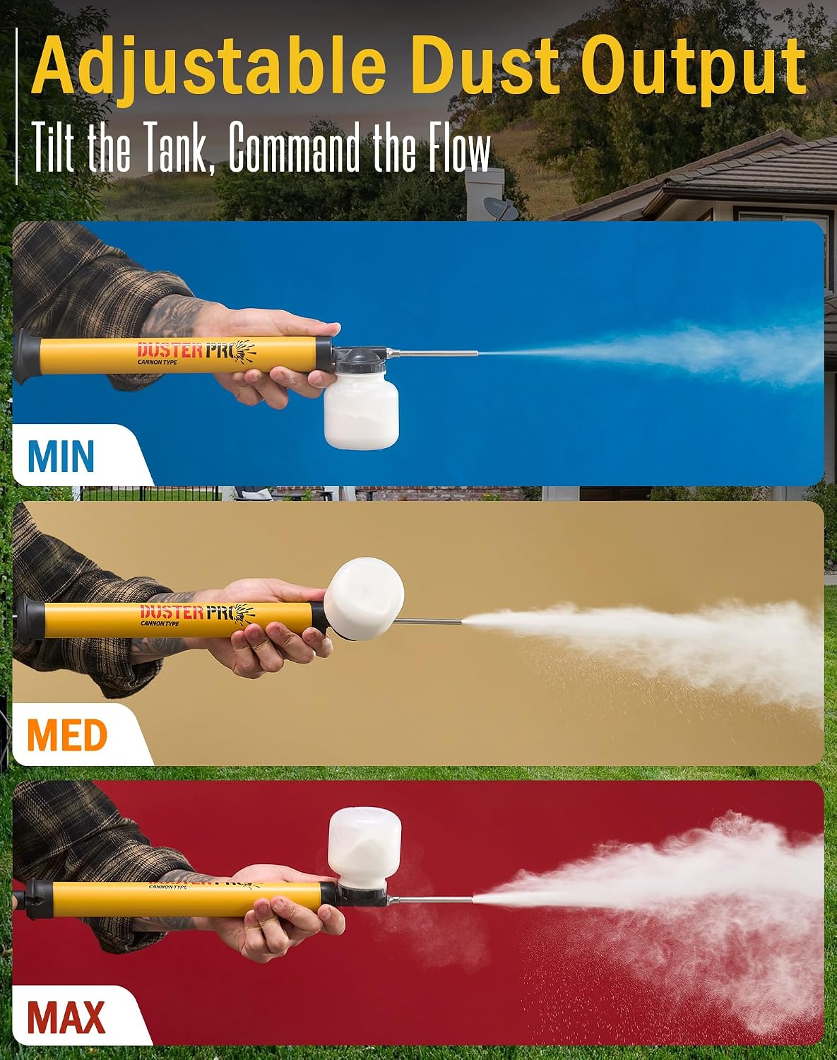 Relime Diatomaceous Earth Cannon Pump Large Capacity Powder Duster 4FT Long | High-Efficiency Dusting•No More Sore