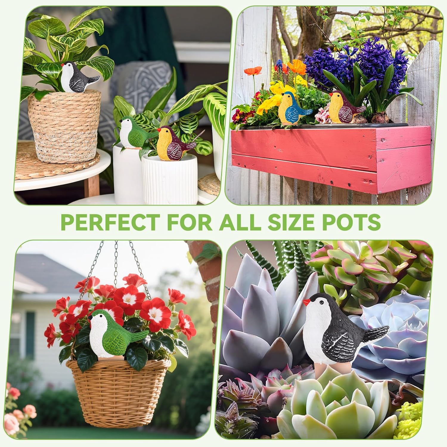Yeswhat Self Watering Plant Spikes 4 Pack, Terracotta Automatic Plant Waterer for Indoor Outdoor Plants, Slow Release