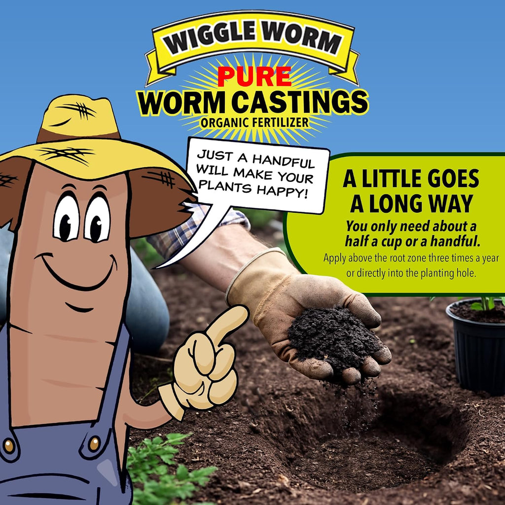 Wiggle Worm 100% Pure Organic Worm Casting Fertilizer, 4.5lb (Pack of 2) | Mineral-Dense Formula Improves Soil