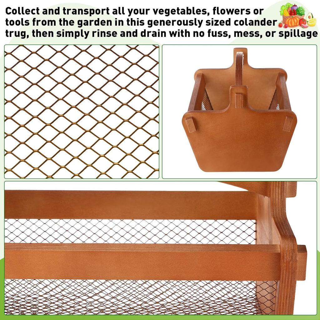 Teenyyou Garden Harvest Basket Mesh Storage with Handle Versatile Gardening Fruits Vegetables Gathering Basket Garden