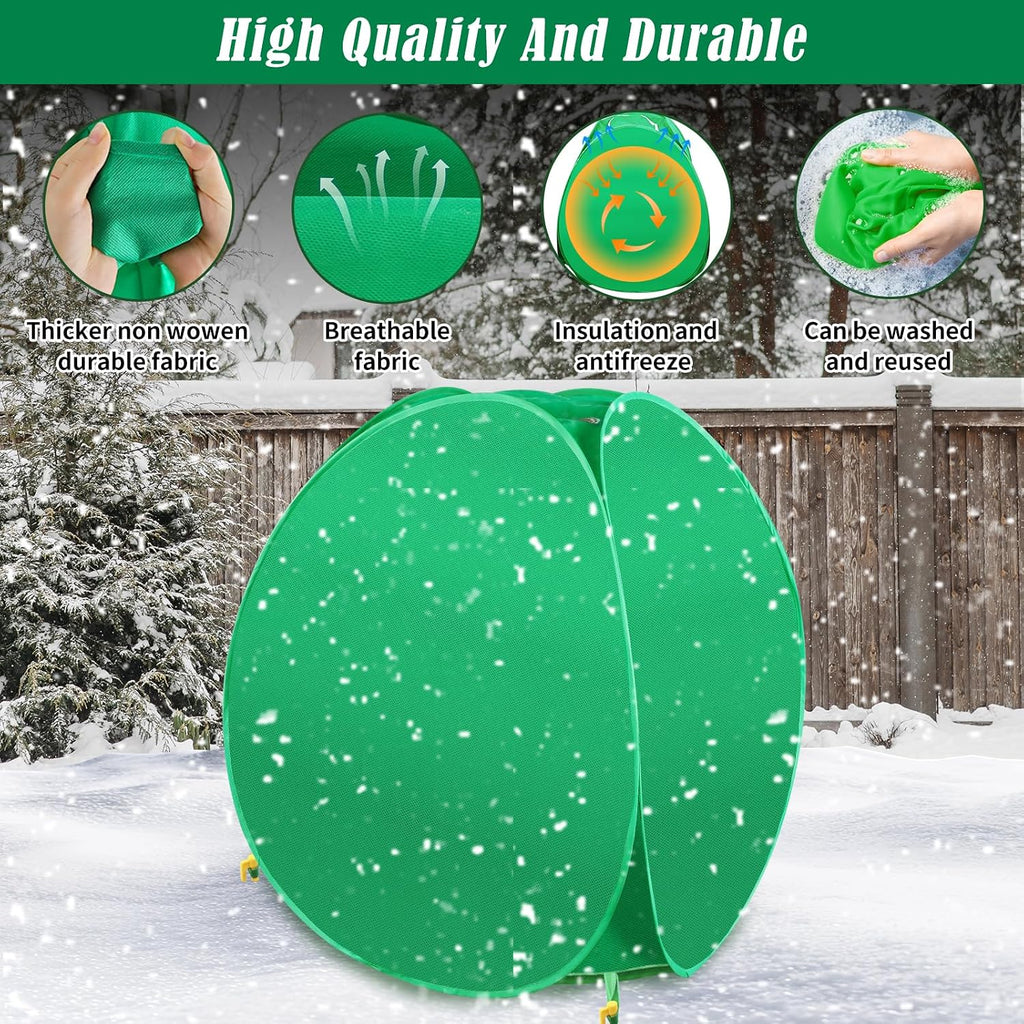 2 Pack Pop Up Winter Plant Covers, 28x28x33 Freeze Protection Shrub Covers | Shrub Covers for Winter, Frost Freeze
