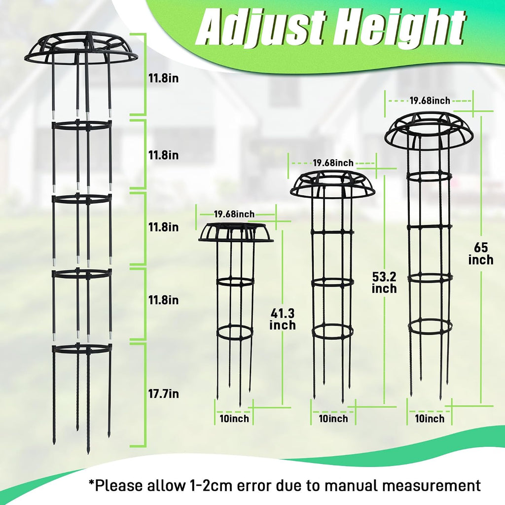 Quibbay Garden Trellis for Climbing Plants Outdoor,41.3 Inch Mushroom Top Trellis for Climbing Plants, Rustproof Metal