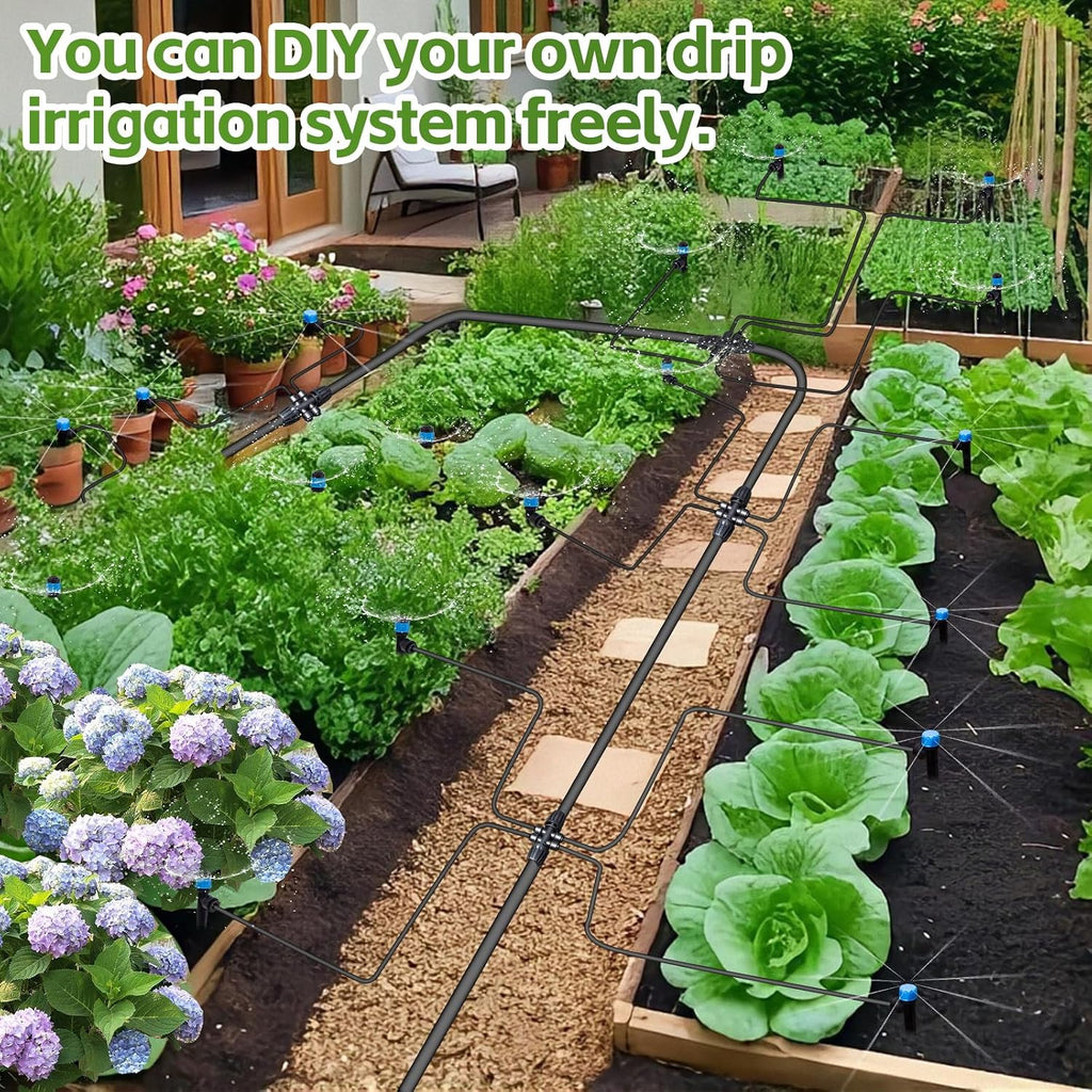 Inntop 240FT Drip Irrigation System Kits, Quick Connect Automatic Garden Watering System for Raised Bed, Potted Plants