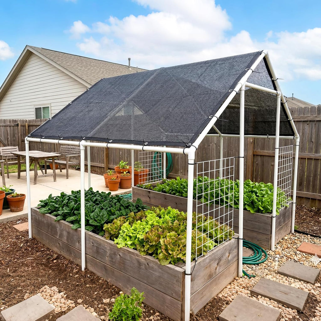 ColourTree 30% Black Shade Cloth, 8FT x 10FT Mesh Tarp, UV Resistant Netting with Upgrade Grommets for Plant Cover