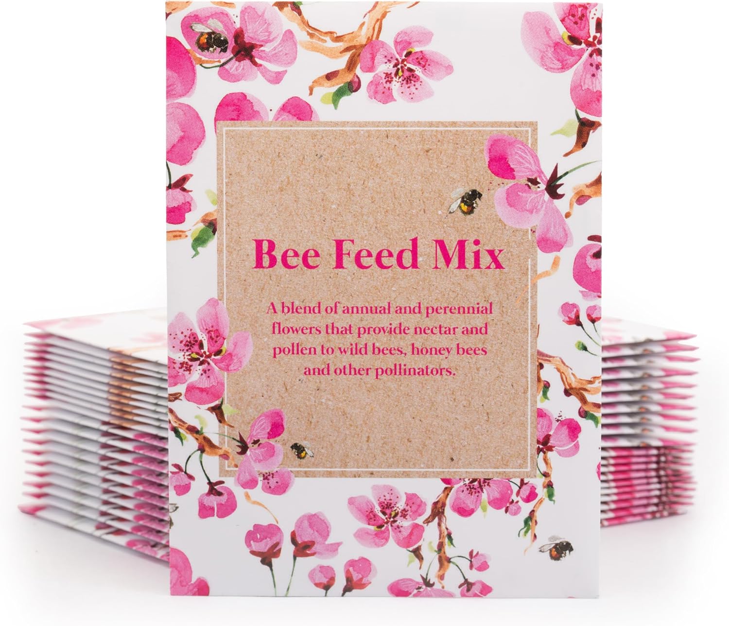 Bentley Seed Flower Mix - Pollinator Seed Mix with 5 Wildflower Seed Packets - Non-GMO Pollinator Seeds - Eco-Friendly