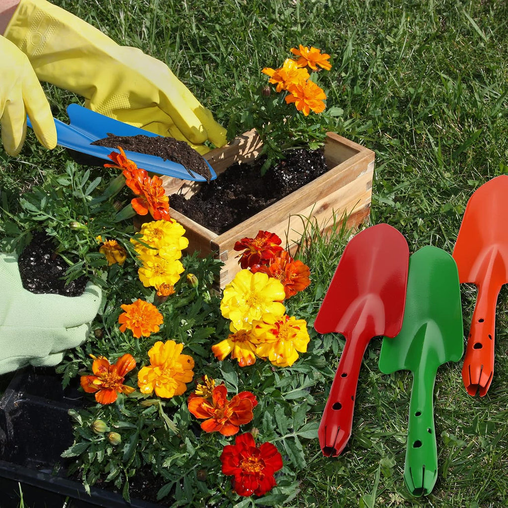 Mini Colorful Metal Hand Shovel Digging Trowel Set Transplanting Garden Shovel for Flower Soil Planting Succulent Kids