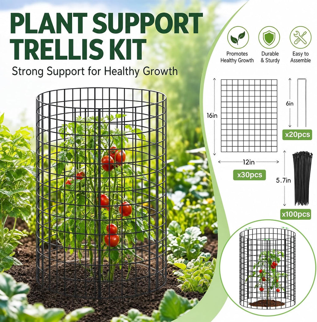 10 Packs Plant Protectors from Animals, 30Pcs 12"x 16" Large Metal Wire Mesh Garden Plant Cages for Outdoor Gardening