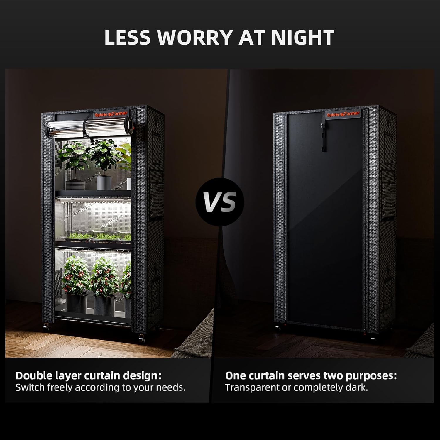 Spider Farmer 4 Tier Plant Stand with Grow Lights Indoor Greenhouse Shelf | 120W Full Spectrum LED Grow Lights, Grow
