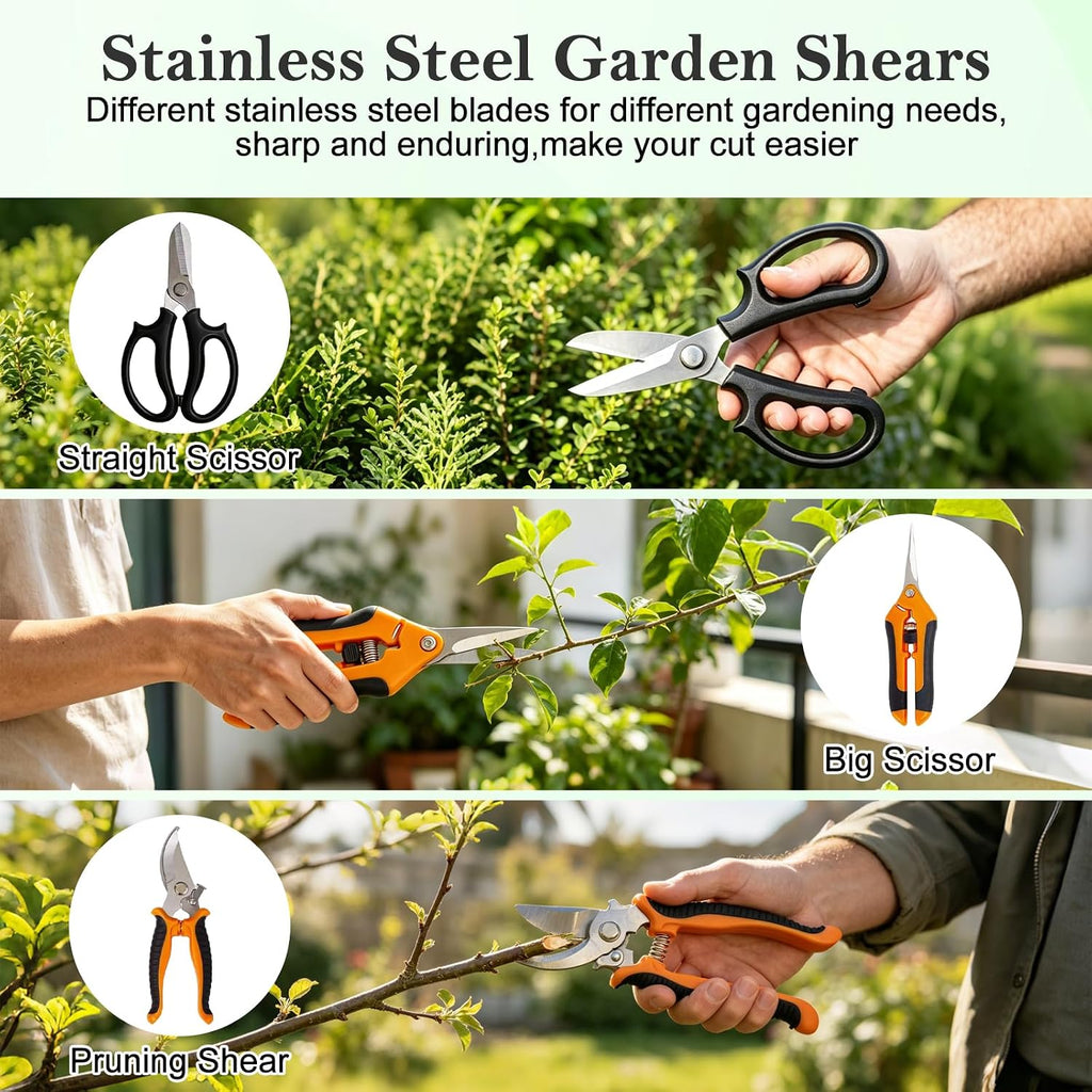 Bonsai Tools Set, 26 Pcs Garden Tools Set for Beginner, Includes Bonsai Wire Kit, Pruning Shears, Plant Mat, Bonsai