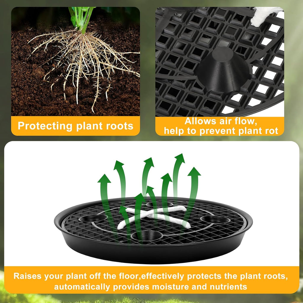 Self Watering Fabric Pot Base 14 inch, Auto Pots Fit for 5 Gallon Grow Bags | Auto Watering Plant Saucer for Fabric