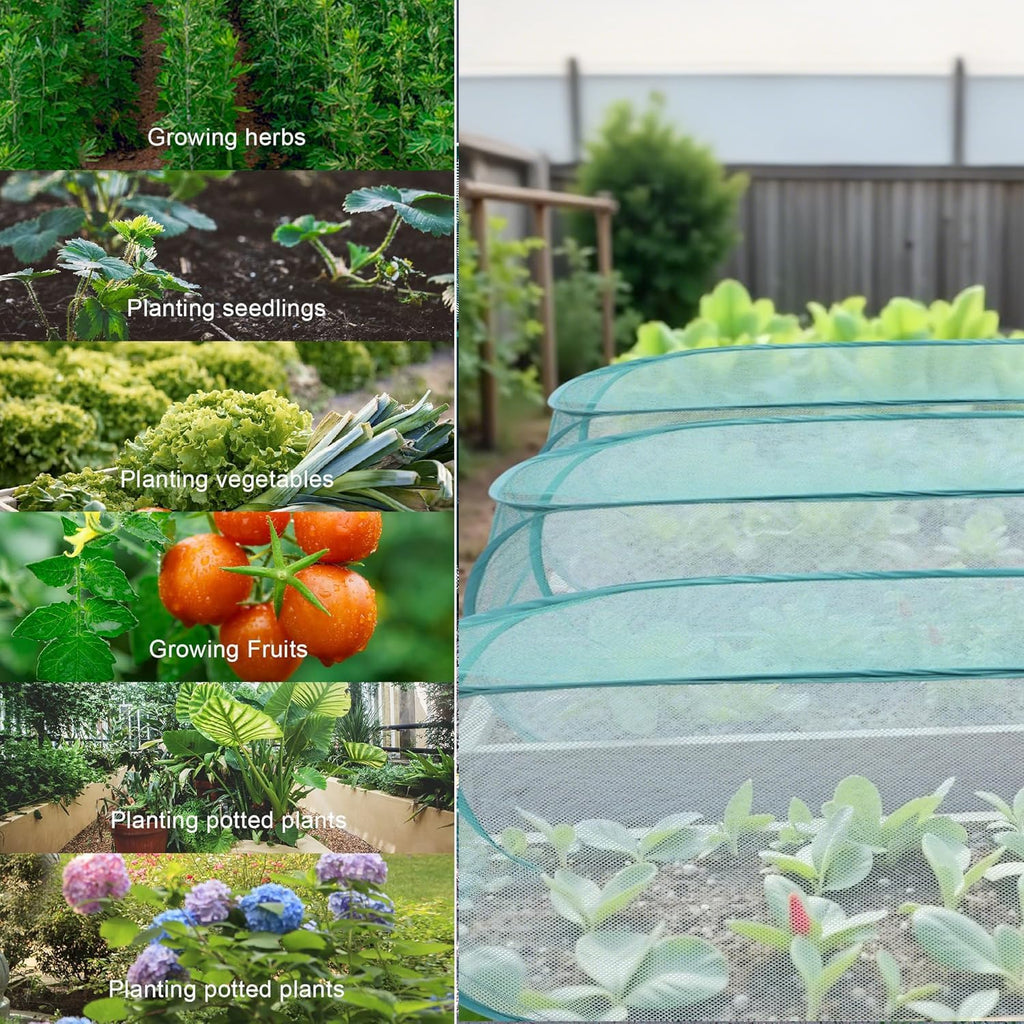 4 Pcs 39"*18"*16" Pop Up Garden Plant Covers for Raised Bed | Mesh Plant Protector,Net Cage Plant Guard for Fruits