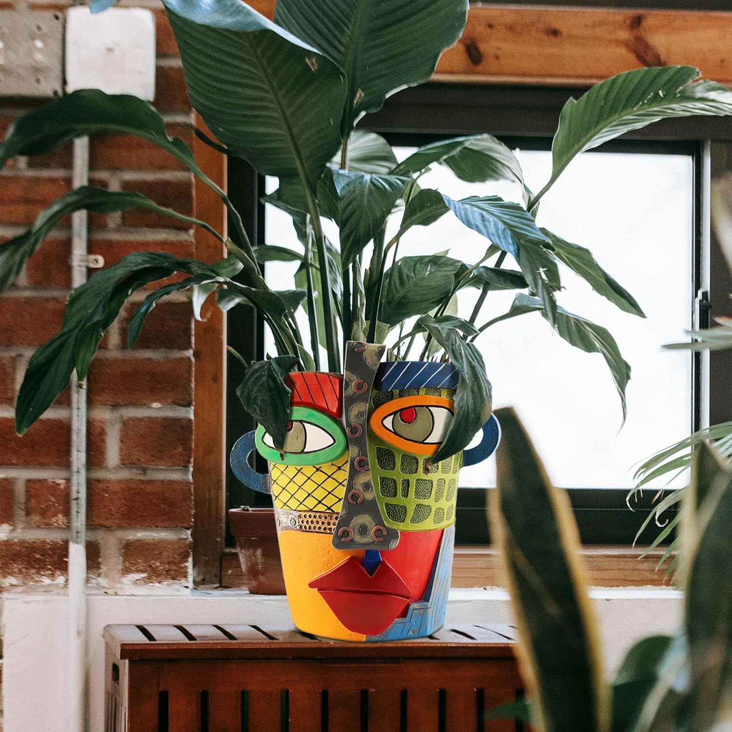 Midogaigai Abstract Face Planter Pots for Indoor Plants&Flowers Home Decor | Adorable, Quirky Face Planter, Funny