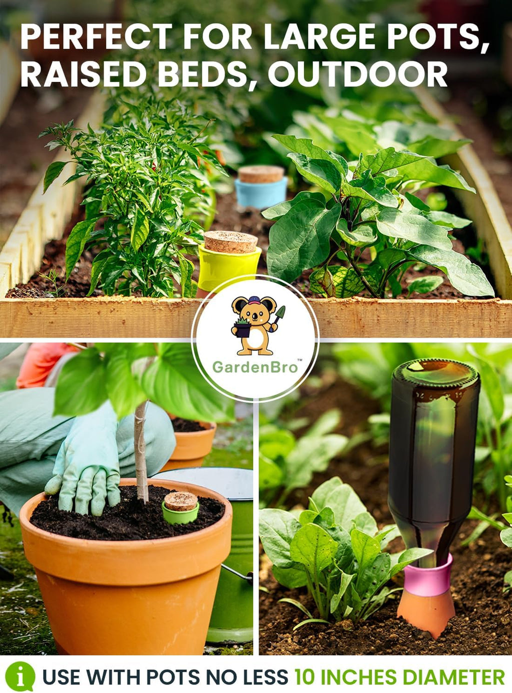 4 Pcs Ollas Terracotta Watering Pots Large - 14 Oz Self Watering Planter Insert Olla Watering System For 1-week Easy To