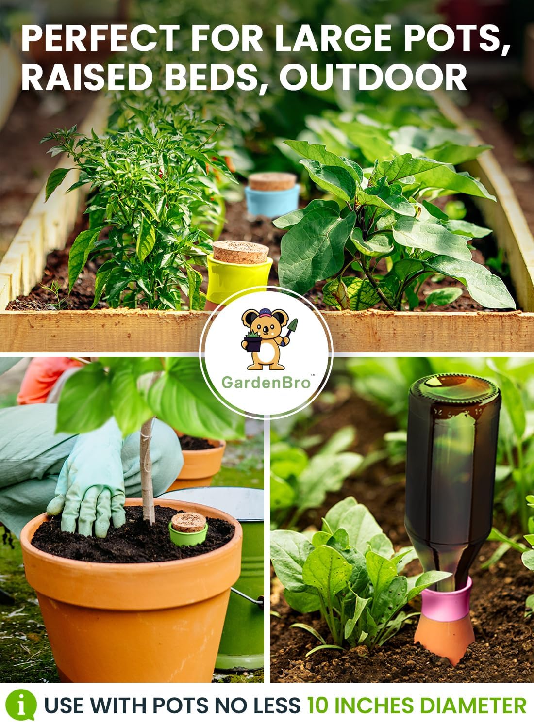 4 Pcs Ollas Terracotta Watering Pots Large - 14 Oz Self Watering Planter Insert Olla Watering System For 1-week Easy To