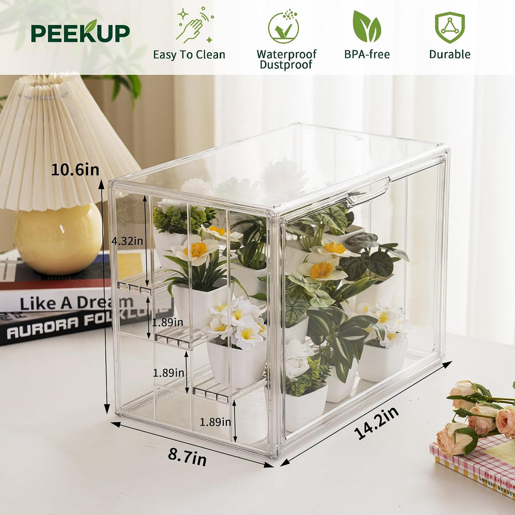 Mini Greenhouse Indoor with Magnetic Door, M-4tier-1pcs | Retains Warmth & Moisture, Durable Construction, Magnetic