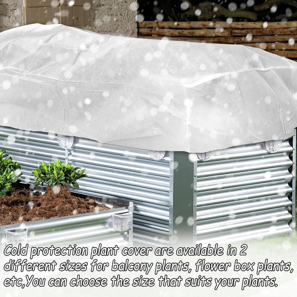 Rectangular Plant Cover Frost Big Size for 8×4×2FT Non Woven Fabric Garden Bed Cover with Zip Drawstring for Winter
