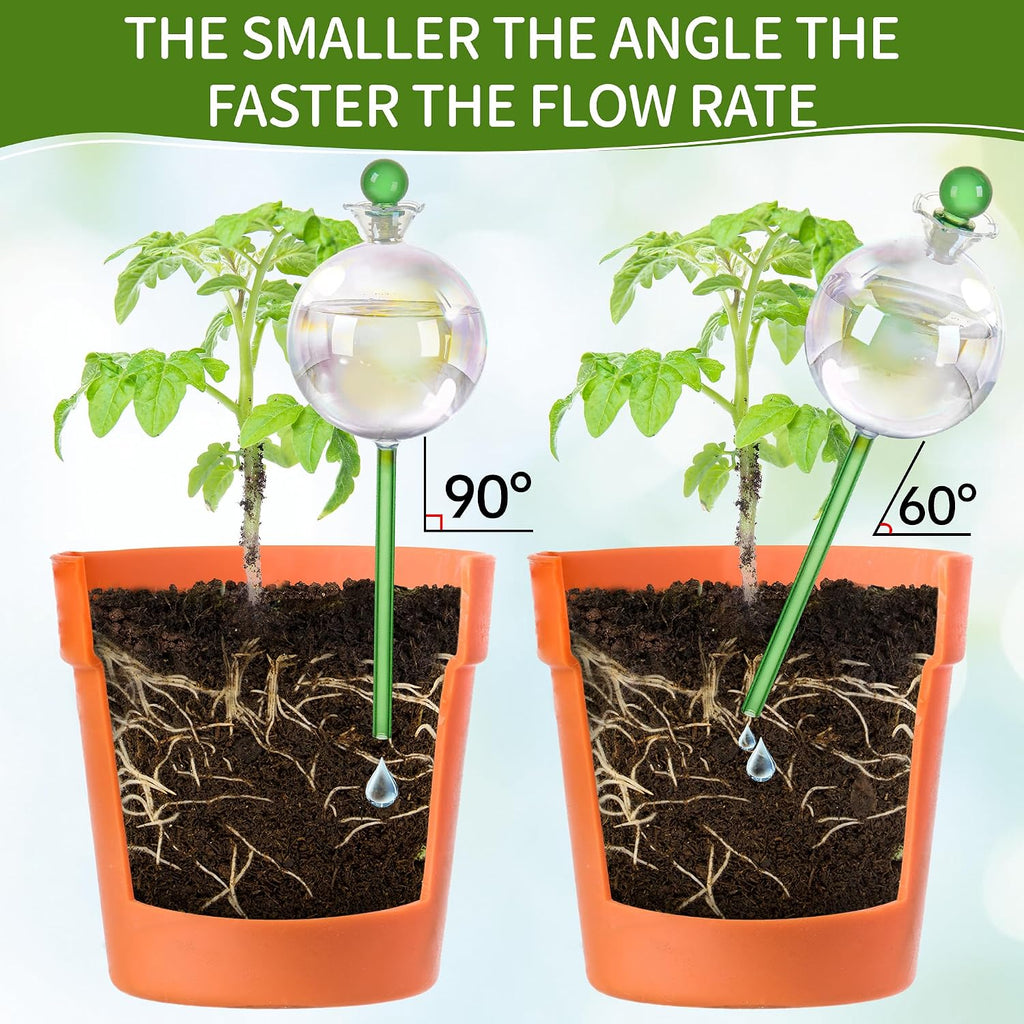 17 oz 2 Weeks Extra Large Plant Watering Globes, Iridescent Glass Self Watering Globes, Self Watering Planter Insert