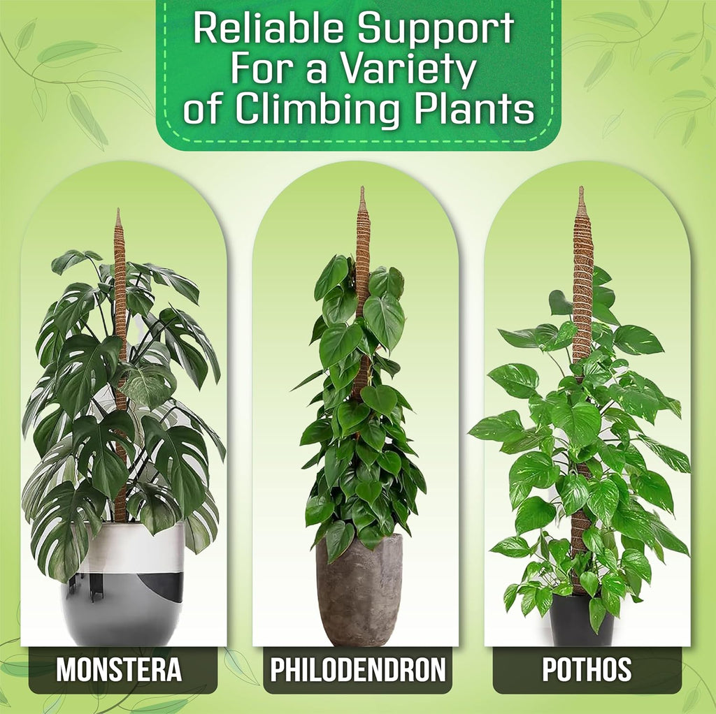 Moss Pole for Plants, 3 Pack of 28,48,63 inches | Coco Coir, Totem Poles for Climbing Plants, Monstera & Pothos Support