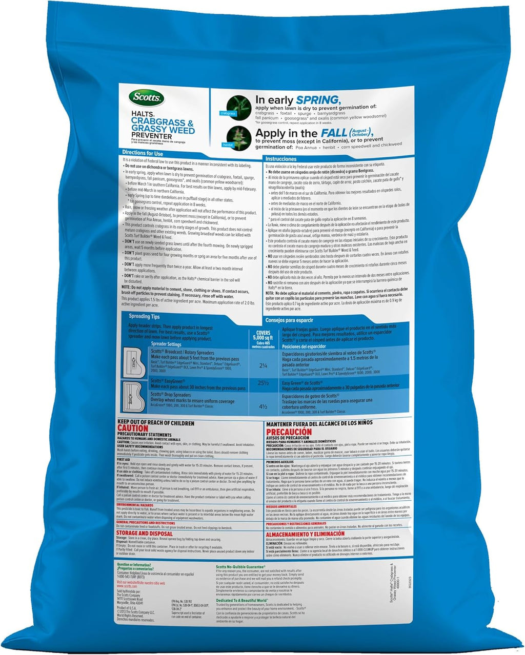 Scotts Halts Crabgrass & Grassy Weed Preventer, 10.06 lbs. | Crabgrass Preventer, Pre Emergent Weed Control for Lawns