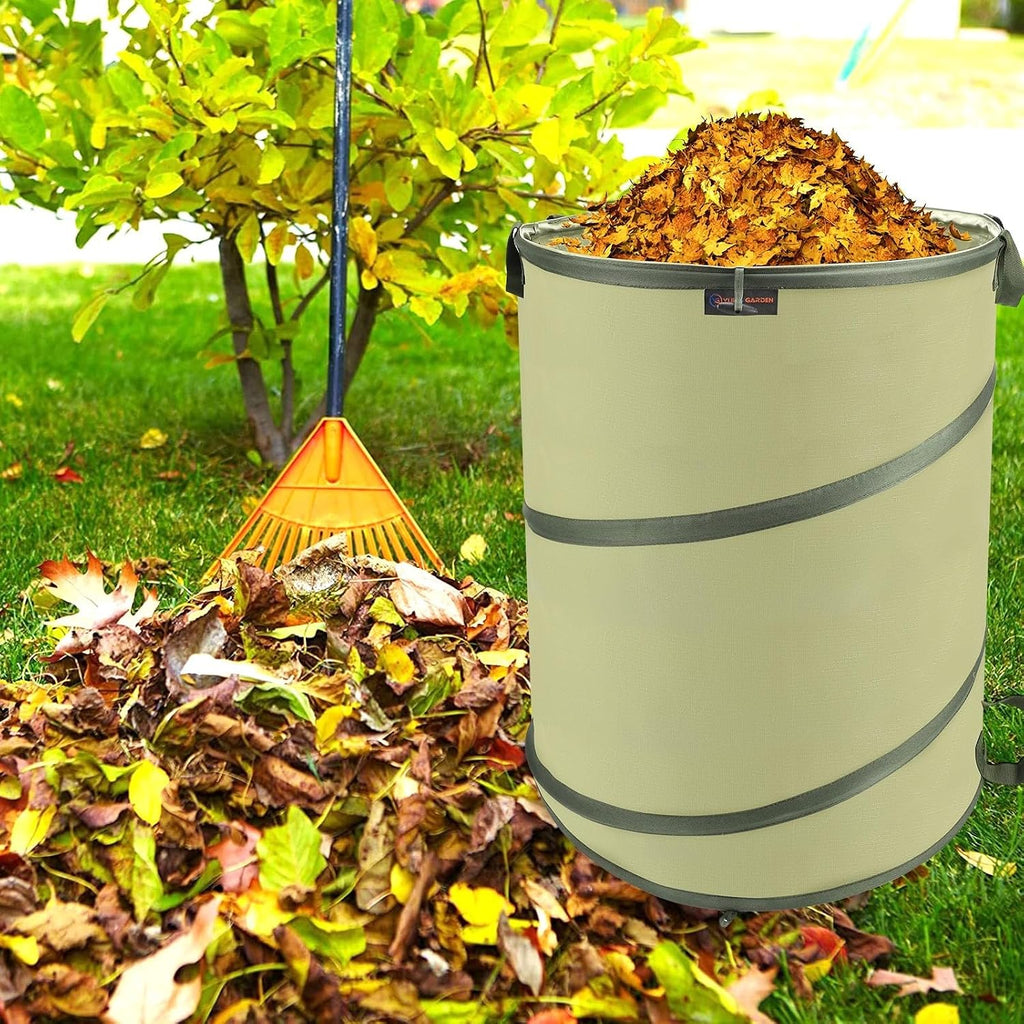 YUDI & GARDEN 45 Gallon Collapsible Garden Bag | Collapsible Trash Can, For Gardening Cleanup, Outdoor Activities