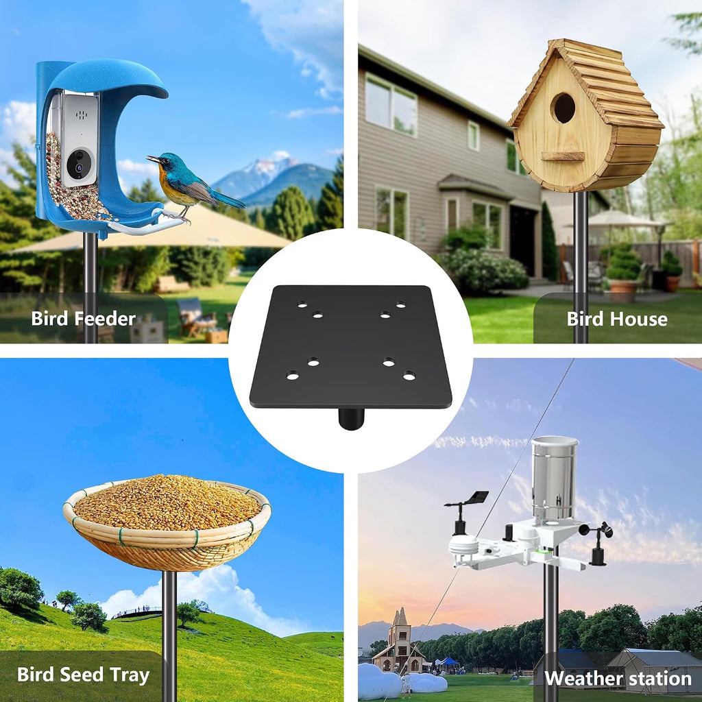 Bird Feeder Pole Kit, 79 Inch Bird House Pole for Outdoors Heavy Duty,5 Base Prongs Adjustable Birds Feeder Stand for