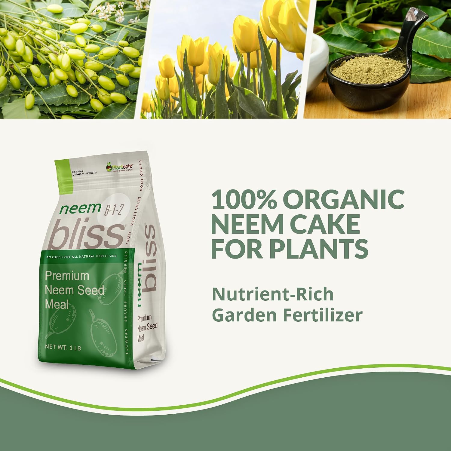 Neem Bliss (1lb) + Amino Bliss (1lb) - Neem Cake for Plants & Amino Acids for Plants - Neem Seed Meal Organic